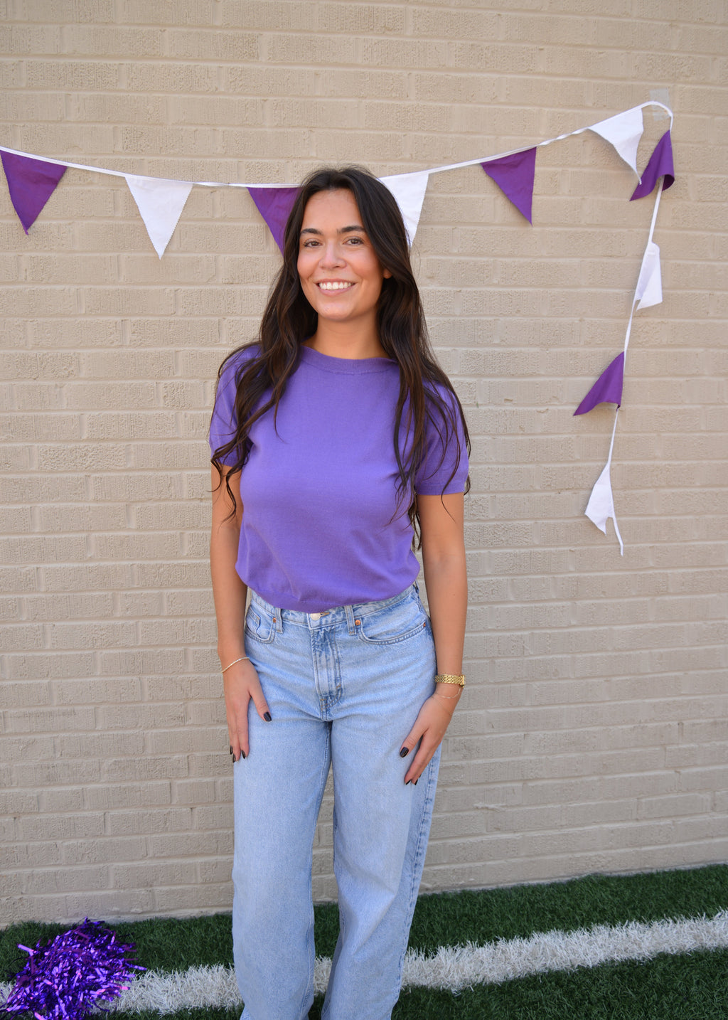 Purple Bow Sweater Top