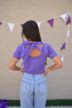 Load image into Gallery viewer, Purple Bow Sweater Top
