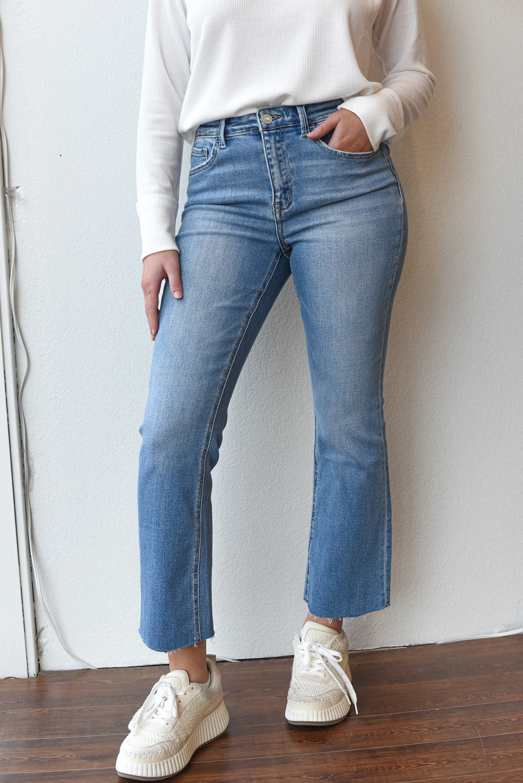 Loveret High Rise Crop Flare Jeans