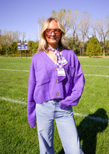 Load image into Gallery viewer, Purple Button Down Cardigan
