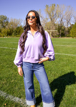Load image into Gallery viewer, Lavender Zip Up Pullover
