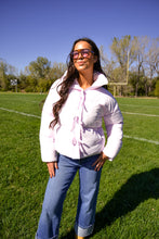 Load image into Gallery viewer, Lavender Puffer Ribbon Detail Jacket
