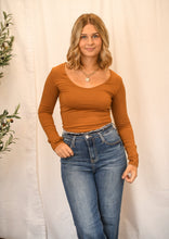 Load image into Gallery viewer, Camel Basic Long Sleeve Top
