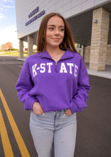 Load image into Gallery viewer, K-State Wildcats Purple 1/4 Zip Pullover
