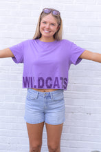 Load image into Gallery viewer, Wildcats Cropped Box Tee – Lavender
