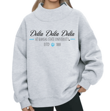 Load image into Gallery viewer, G-11: K-State Reverse Mock Neck Sorority Crew - Customizable
