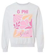 G-7: Pink and Orange Flower Greek Crew - Customizable