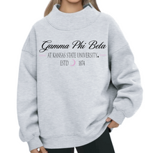 Load image into Gallery viewer, G-11: K-State Reverse Mock Neck Sorority Crew - Customizable
