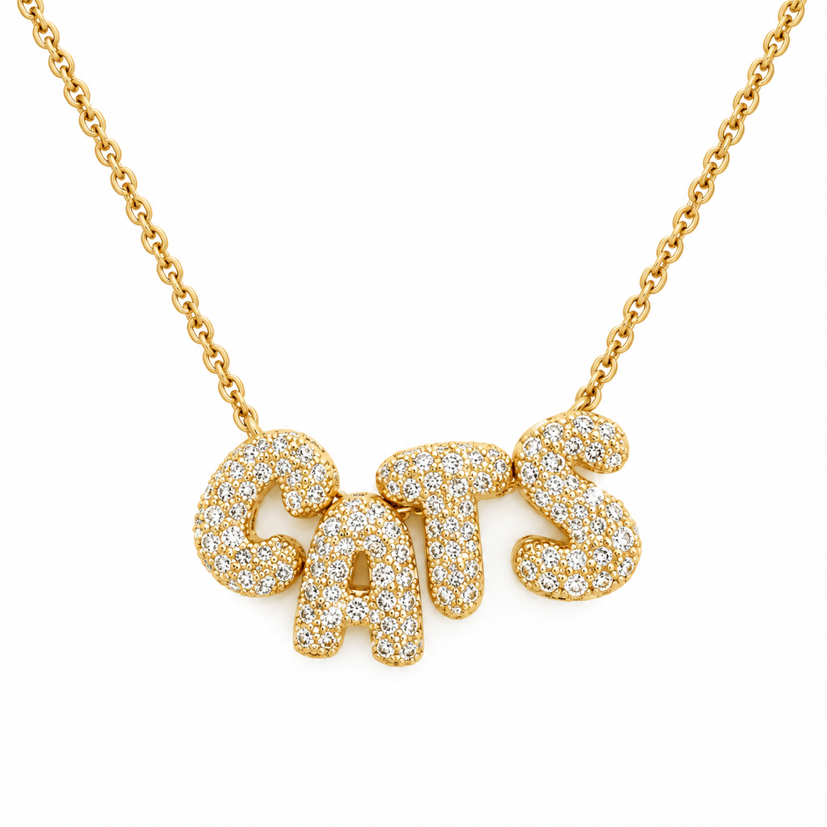 CATS Pave Bubble Gold Necklace