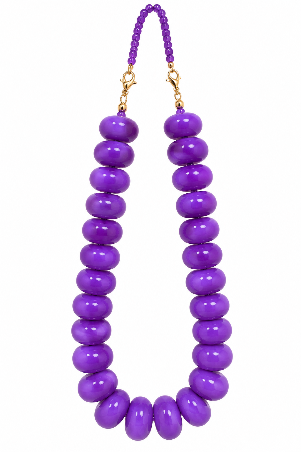 Purple Chunk Beaded Necklace