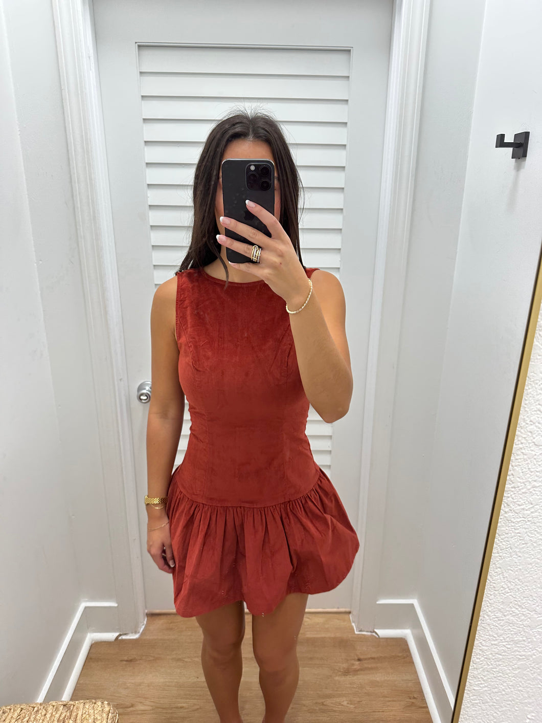 Drop Waist Textured Dress