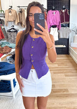 Load image into Gallery viewer, Purple Denim Vest Top
