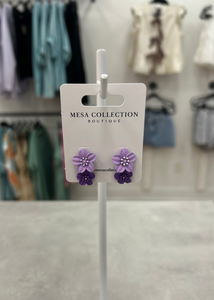 Purple Flower Earring