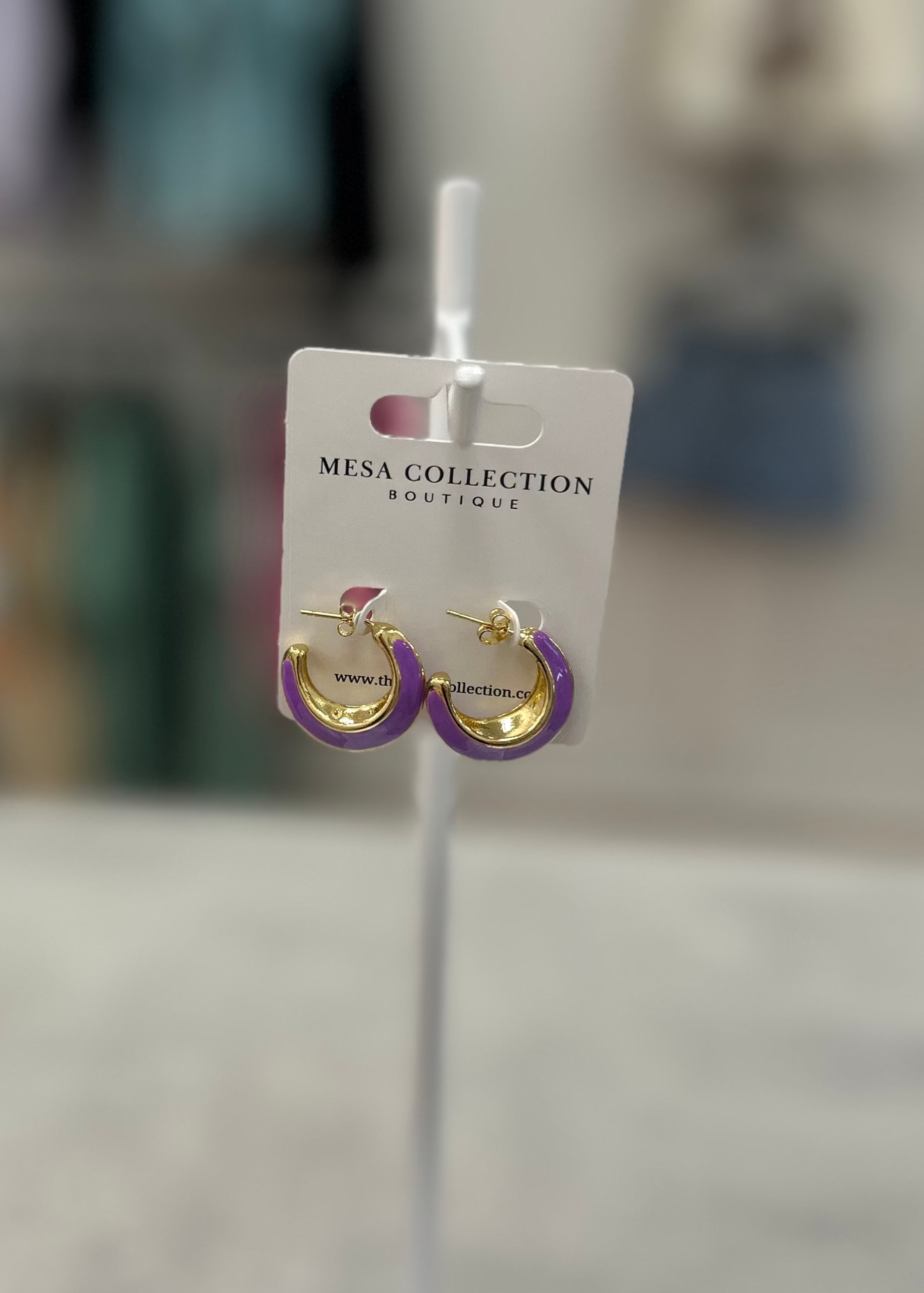 Lavender Hoop Earrings