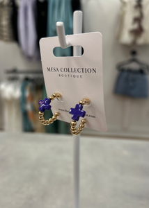 Puple Cross Earring