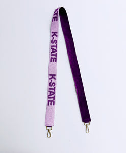 K-State Beaded Purse Strap - Lavender/Purple