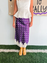 Load image into Gallery viewer, Polka Dot Lace Trim Midi Skirt
