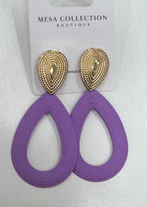 Gold & Lavender Drop Earring
