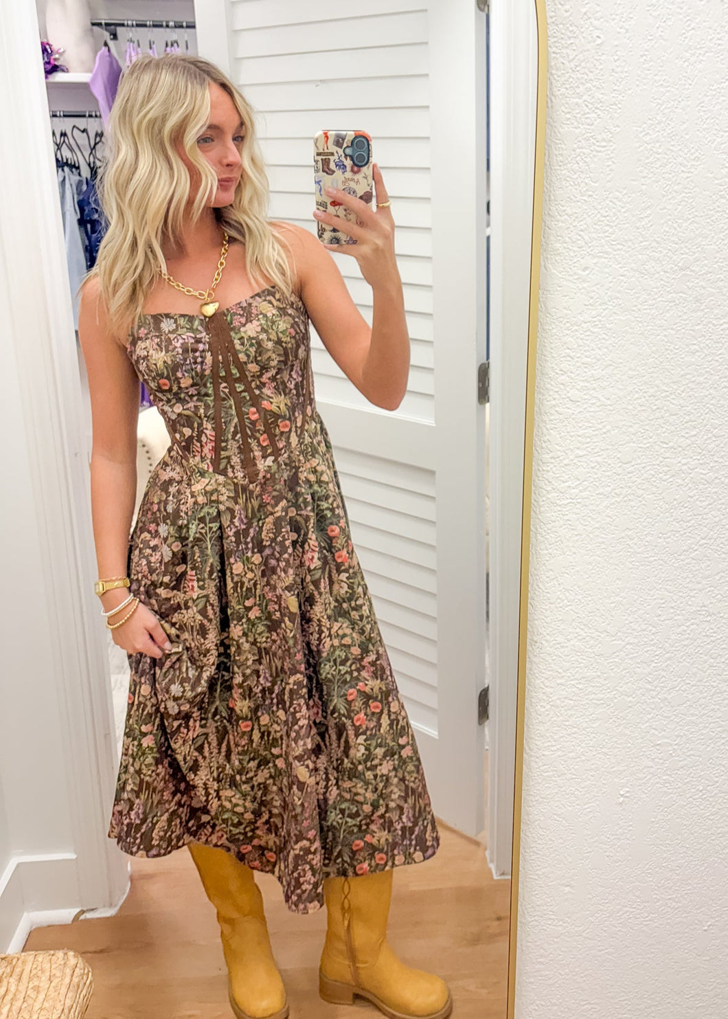 Forest Floral Smock Dress