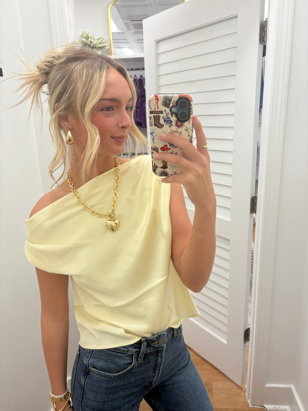 Draped One Shoulder Butter Top