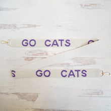 Load image into Gallery viewer, Go Cats White Beaded Game Day Strap
