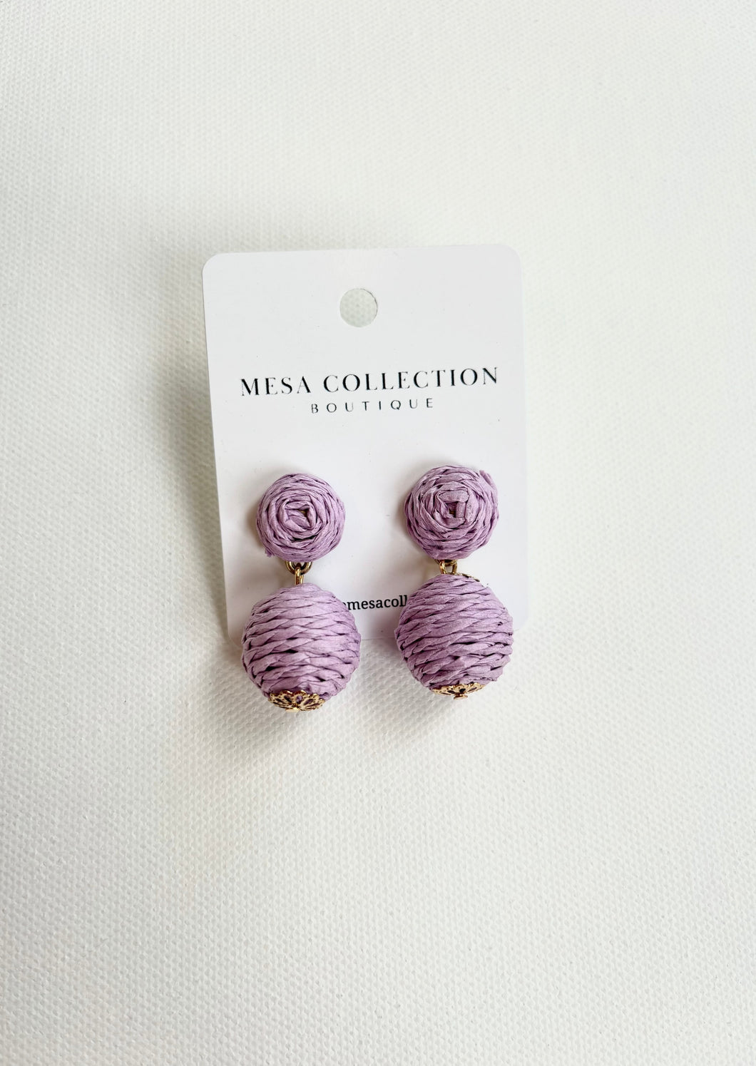 Purple Puff Earrings