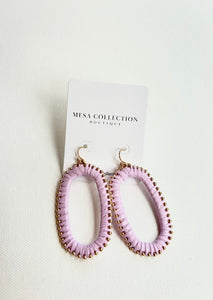 Laveneder Knit Oval Earrings