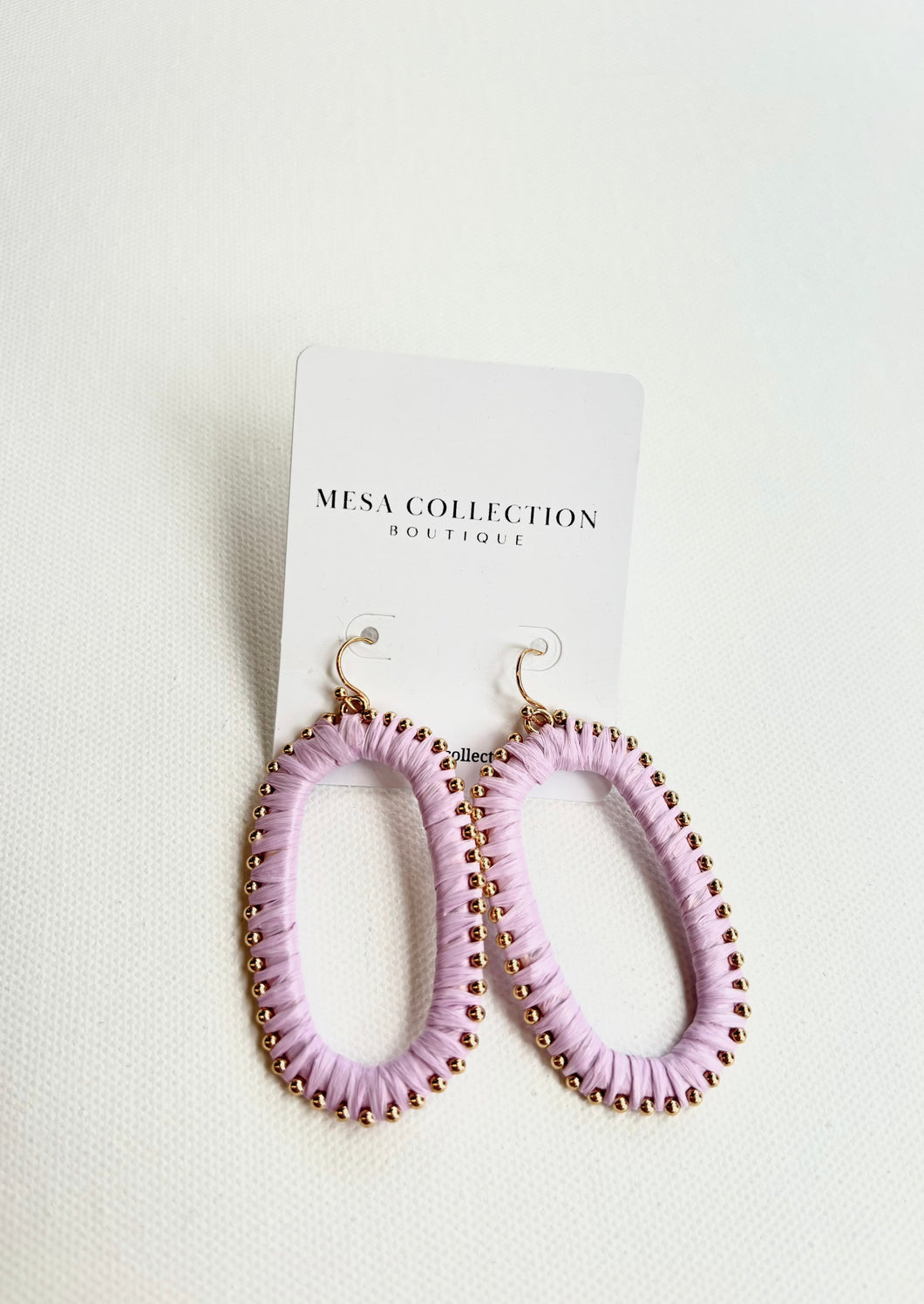 Laveneder Knit Oval Earrings