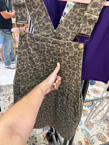 Leopard Print Overall Dress