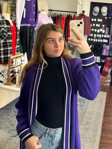 Purple & White Cardigan