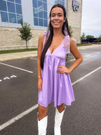 Tulle Bow Tie Strap Sweetheart Babydoll Dress