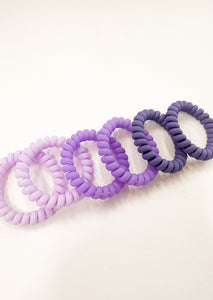 6pcs Purple Telephone Line Hair Bands