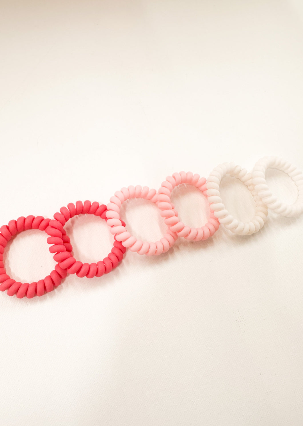 6pcs Pink Telephone Line Hair Bands