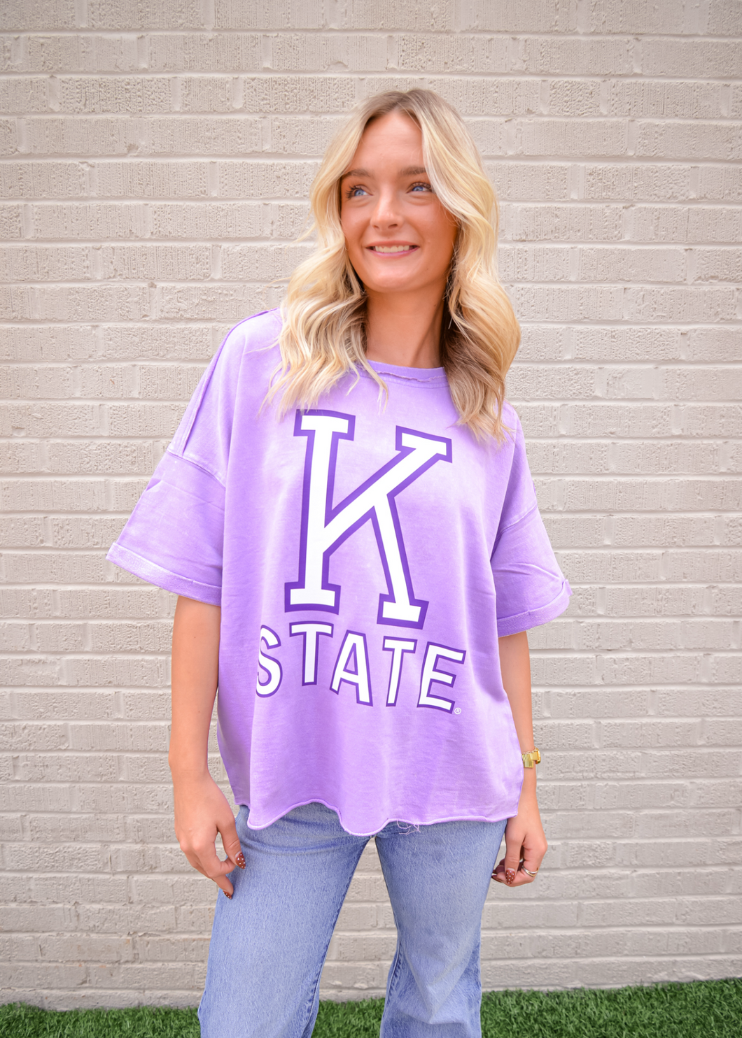 K-State Lavender Cropped Tee