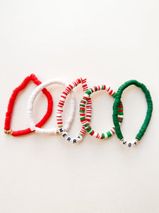 5 Piece Acrylic Christmas Bracelet