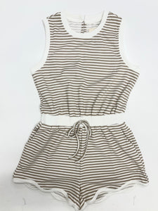 Sleeveless Stripe Knit Romper