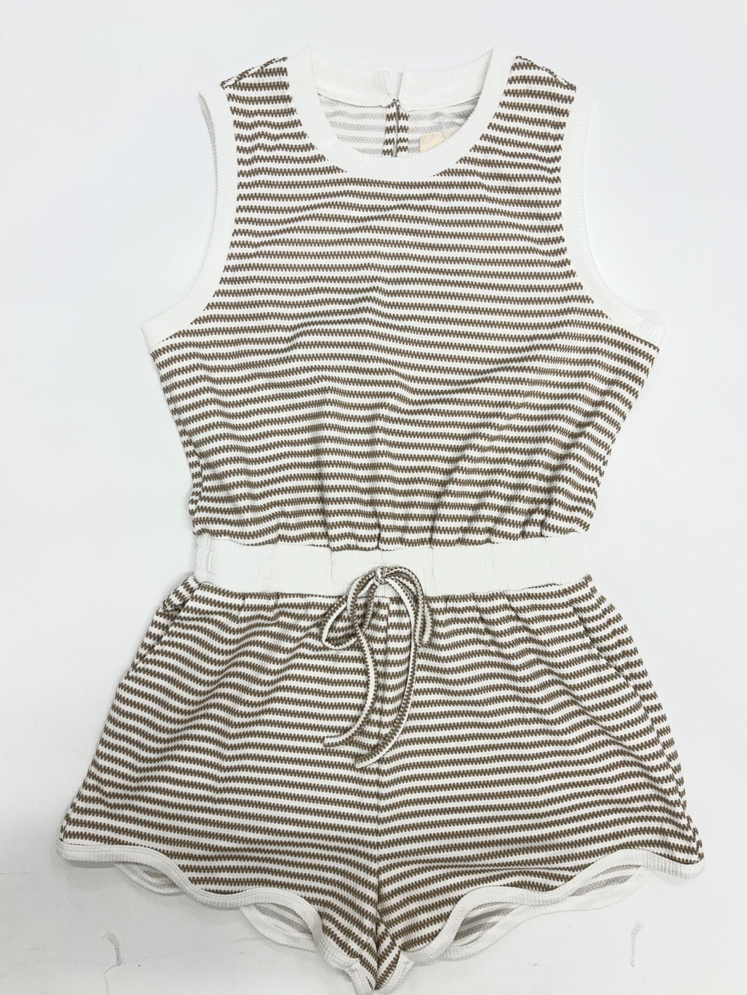 Sleeveless Stripe Knit Romper