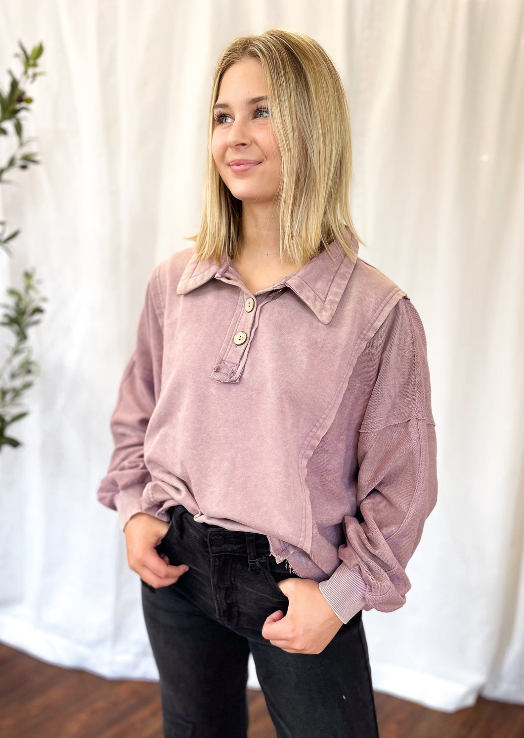 Printed Over Sized Pullover Top