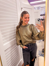 Load image into Gallery viewer, Metallic Knit Sleeves Pullover
