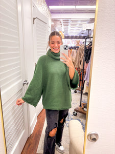 Solid 3/4 Dolman Turtleneck