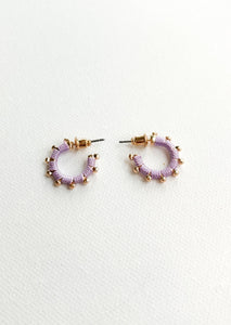 Lavender and Gold Bead Hoop