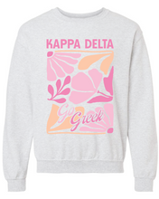 Load image into Gallery viewer, G-7: Pink and Orange Flower Greek Crew - Customizable

