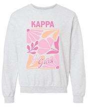 Load image into Gallery viewer, G-7: Pink and Orange Flower Greek Crew - Customizable

