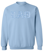 Load image into Gallery viewer, G-4: Sorority Blue Floral Letters Crew - Customizable
