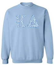 Load image into Gallery viewer, G-4: Sorority Blue Floral Letters Crew - Customizable

