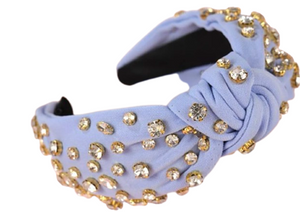 Lavender Fabric with Rhinestone Headband