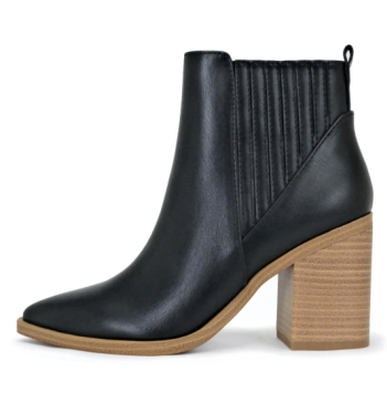 Black Faux Leather Everly Bootie