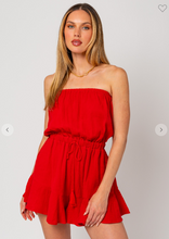 Load image into Gallery viewer, Red Ruffled Tube Romper (Copy)
