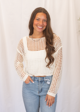 Load image into Gallery viewer, Shoulder Crochet Crop Top - Ivory
