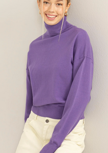 Purple Turtleneck Sweater